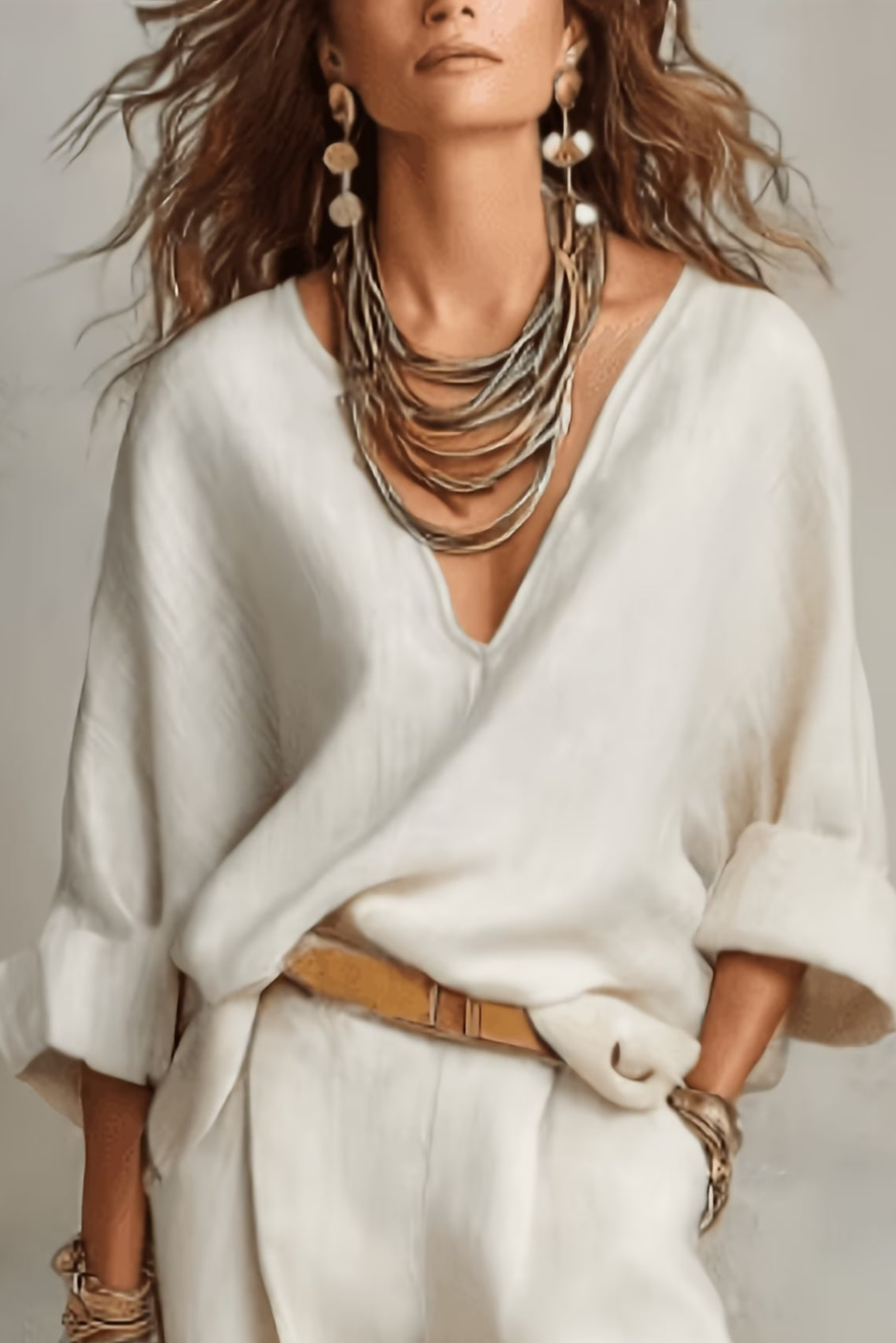 Ensemble Élégance Intemporelle – Top Uni & Pantalon Droit Fluide