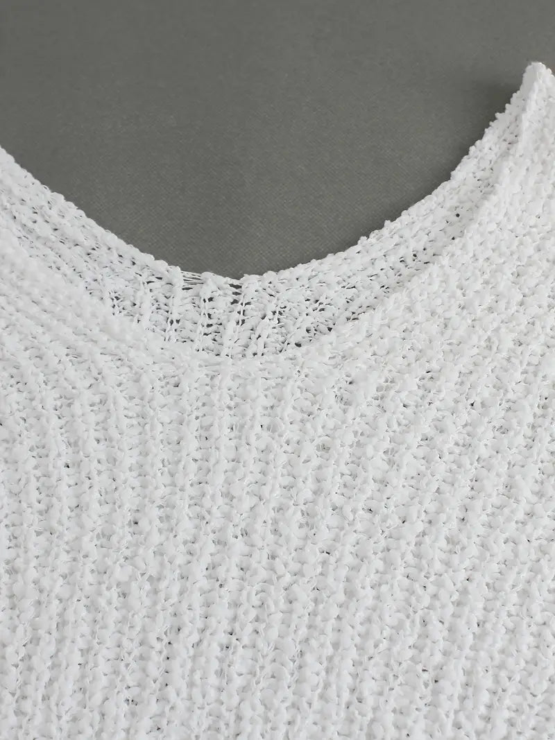 Cardigan Élégant Sans Bretelles pour Femme - Tricot Creux et Léger