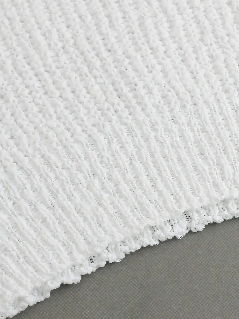 Cardigan Élégant Sans Bretelles pour Femme - Tricot Creux et Léger