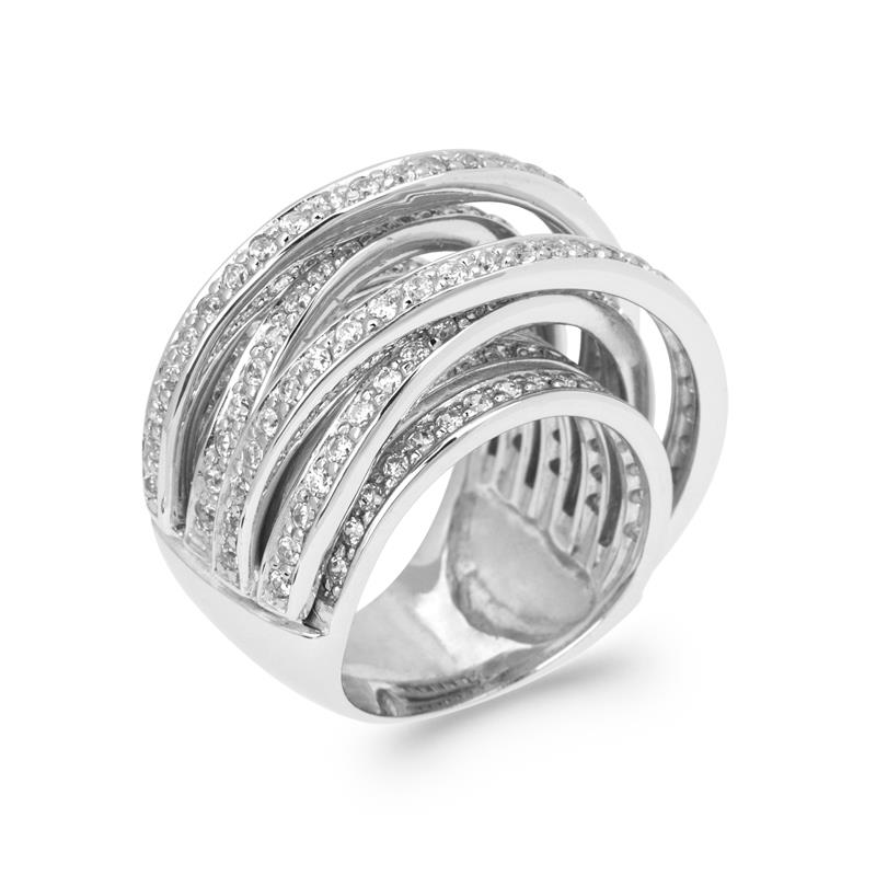 Bague Calista en argent rodhié 925 aux volutes scintillantes – Ou l’élégance lumineuse qui sublime chaque geste