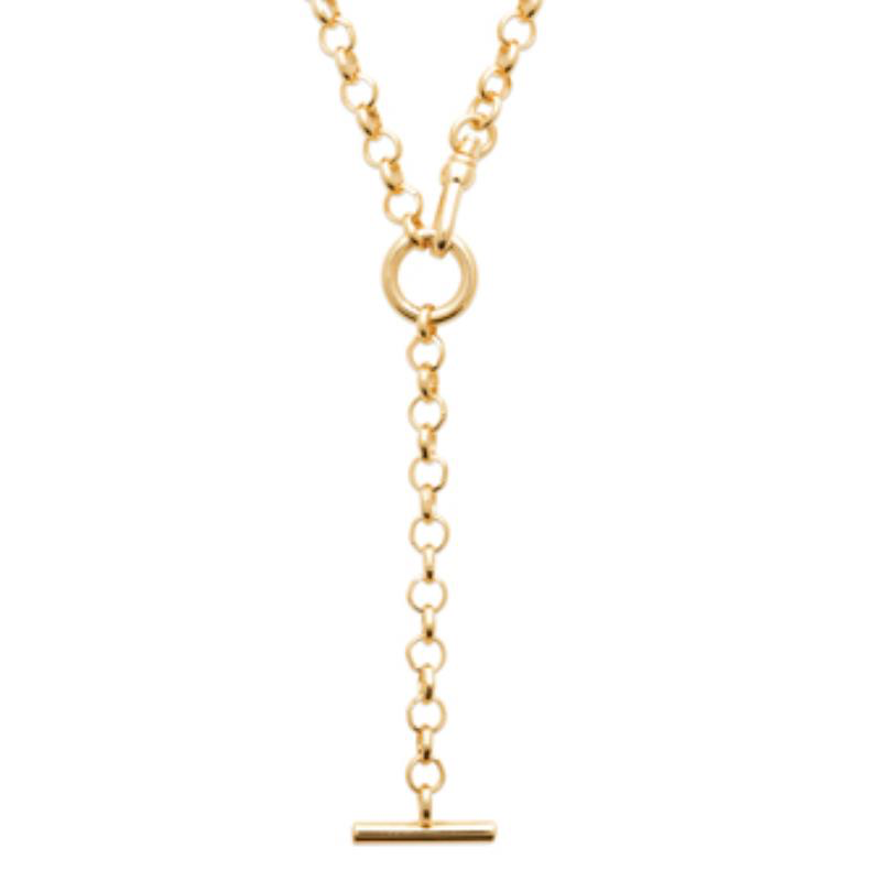 Collier cravate Kalithéa en plaqué or 18 carats, mailles forçat XL au design vintage revisité, une pièce signature au luxe moderne, éclat durable et élégance irrésistible