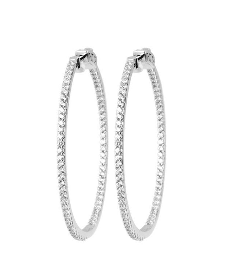 Créoles Héliora – Argent 925 rhodié & éclat de zirconium, 40 mm de pure lumière pour une allure luxe, moderne et irrésistiblement chic.