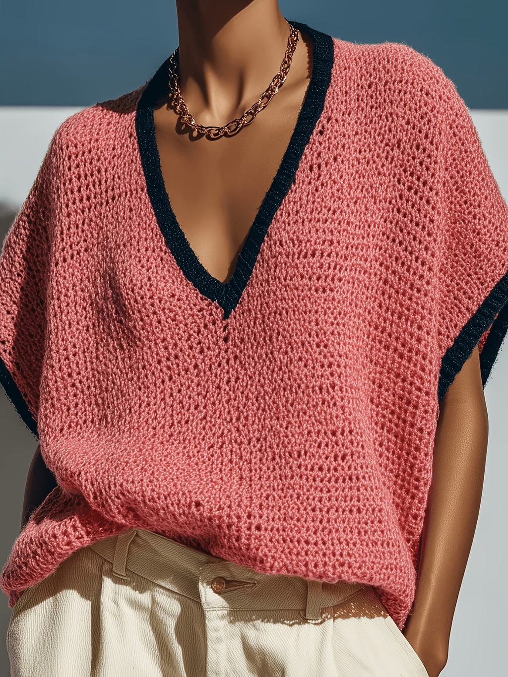 Pull oversize à manches chauve-souris en maille Monte-Carlo — Vogue Française