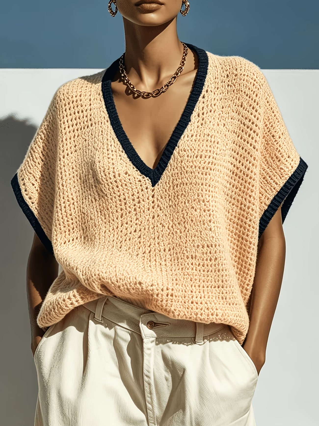 Pull oversize à manches chauve-souris en maille Monte-Carlo — Vogue Française