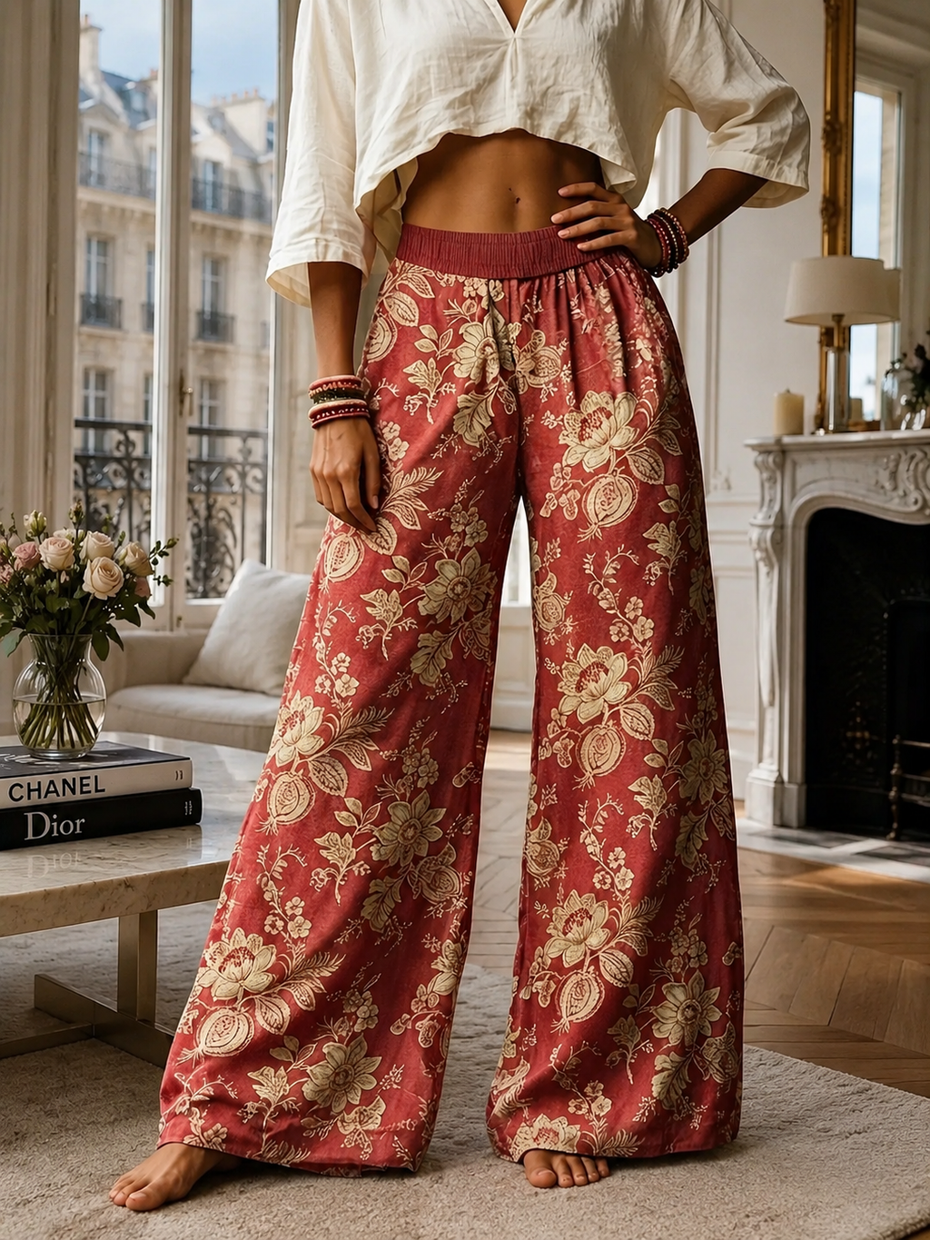 Pantalon Floréa – Élégance Bohème & Charme Champêtre
