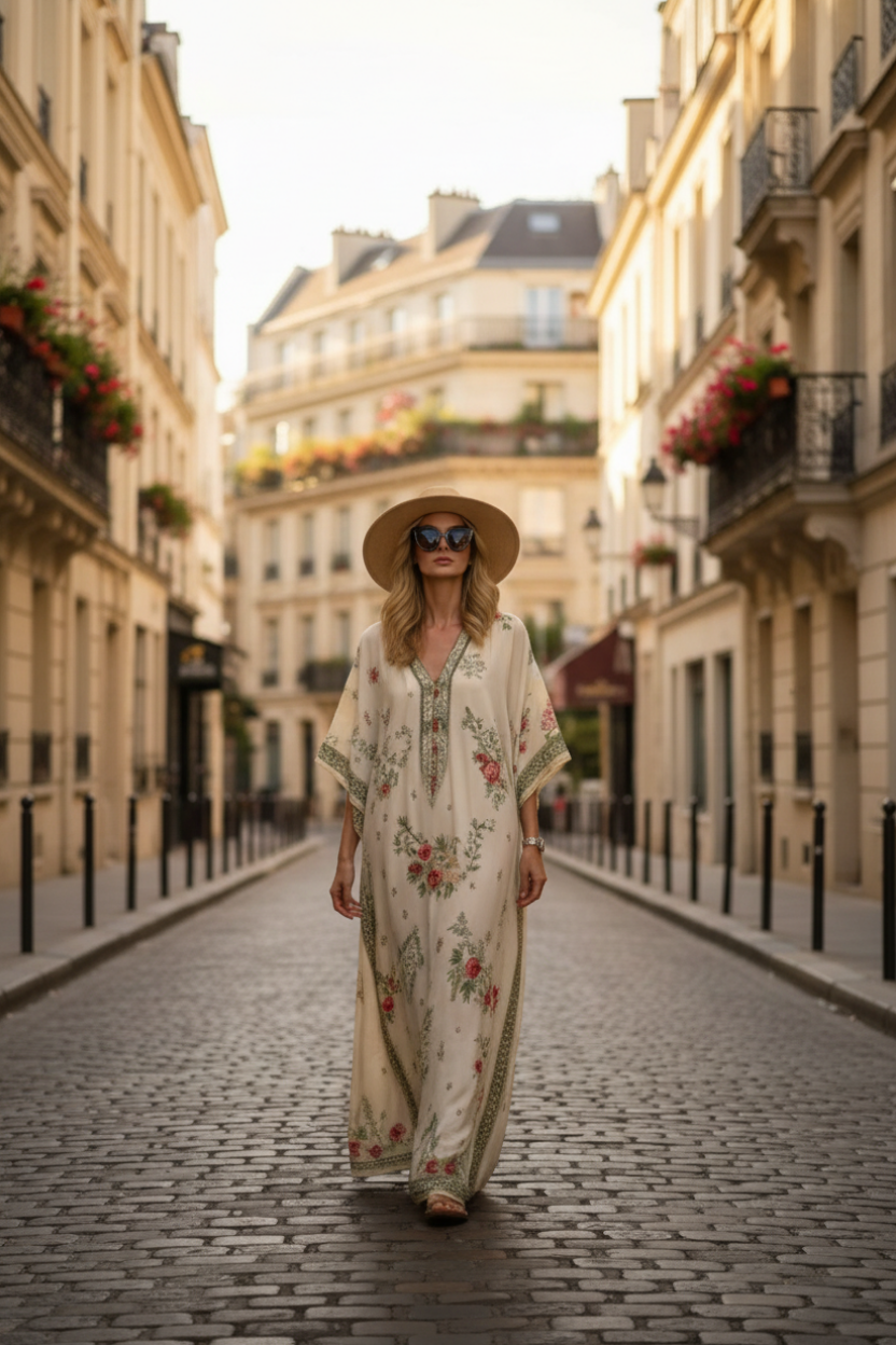 Kaftan Long Imprimé de Plage 100 — Vogue Française