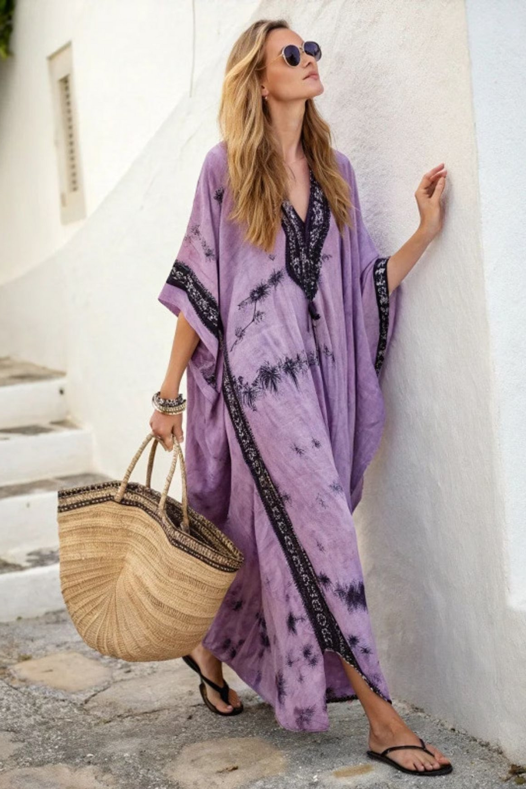 Kaftan Long Imprimé de Plage 100 — Vogue Française