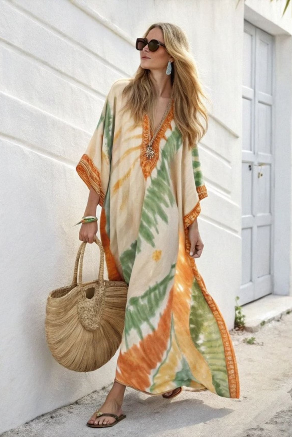 Kaftan Long Imprimé de Plage 100 — Vogue Française