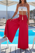 Pantalon taille haute fluide — coupe large aérienne & élégance bord de mer