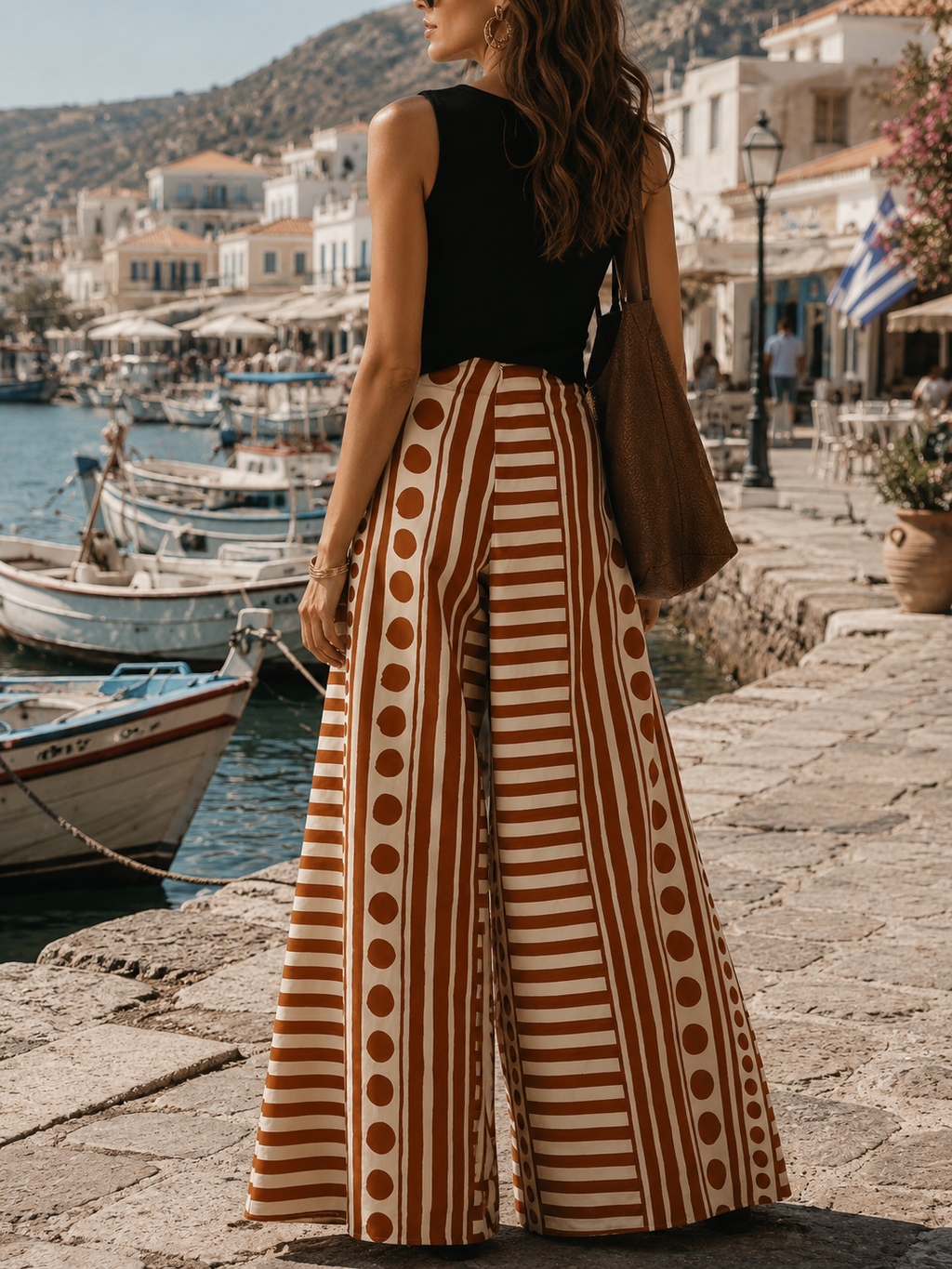 Pantalon Paloma – Graphisme Couture & Élégance Méditerranéenne