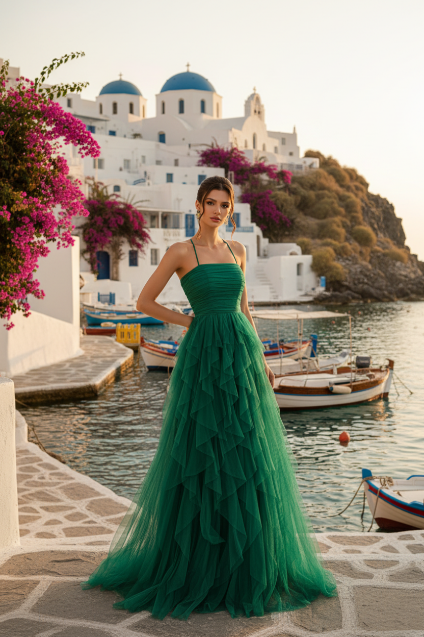 Robe longue élégante à ourlet asymétrique en mesh — allure couture & chic intemporel